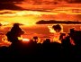 Zachód słońca widziany zza biurka stojącego w OW AUGUSTYNA w Jastarni na Półwyspie Helskim