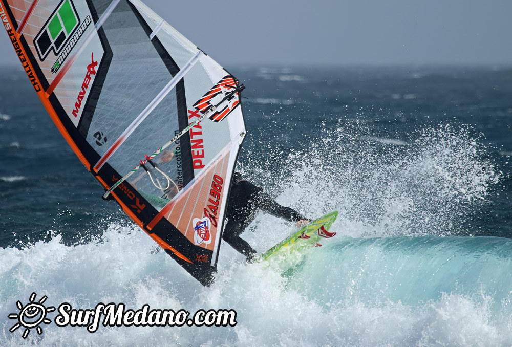 Windsurfing at El Cabezo in El Medano Tenerife 31-12-2014 Tenerife