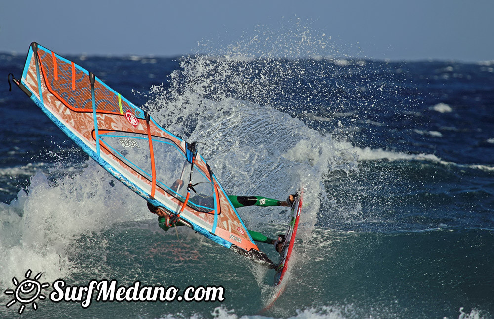 Riding waves at El Cabezo in El Medano 08-01-2014