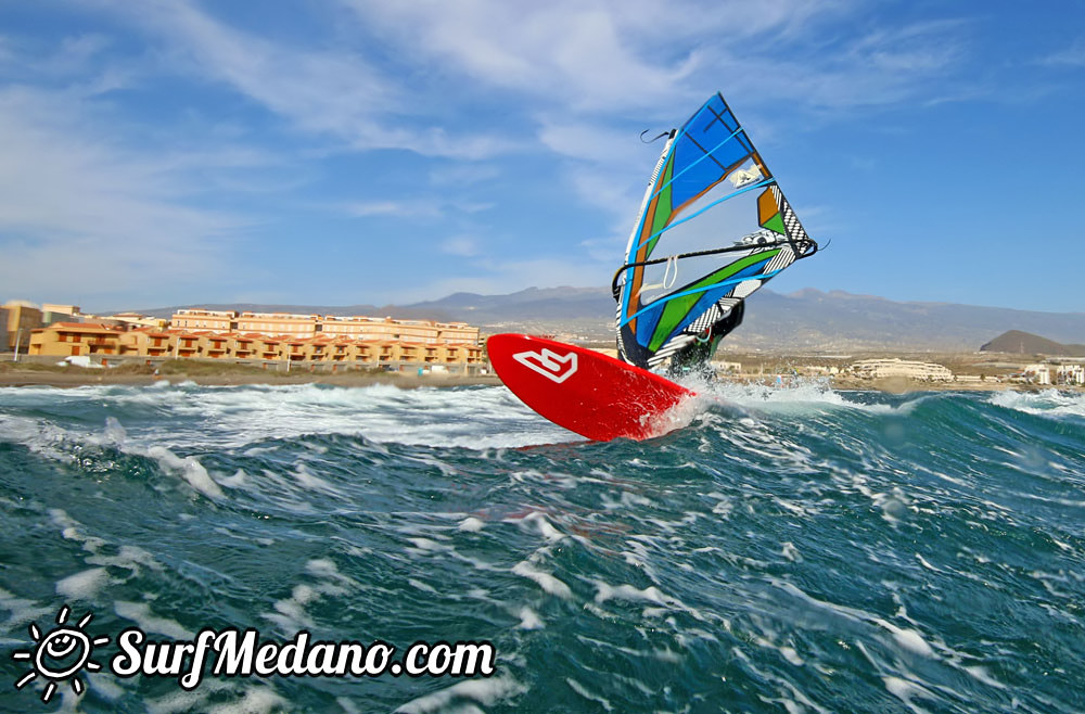 Wave windsurfing at El Cabezo in El Medano 07-02-2016 Tenerife