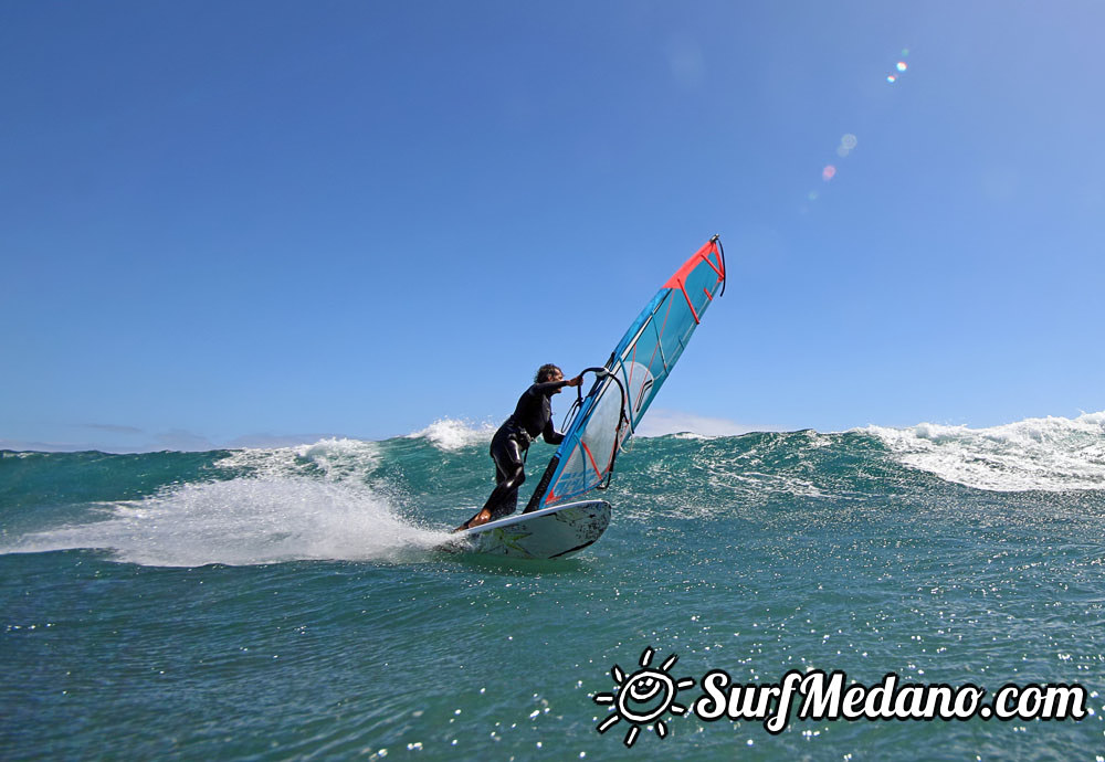 Wave windsurfing at El Cabezo in El Medano 09-03-2016  