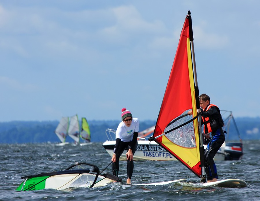 Kitesurfing i windsurfing, czyli 10.08.2012 obok OW AUGUSTYNA w Jastarni na Pwyspie Helskim