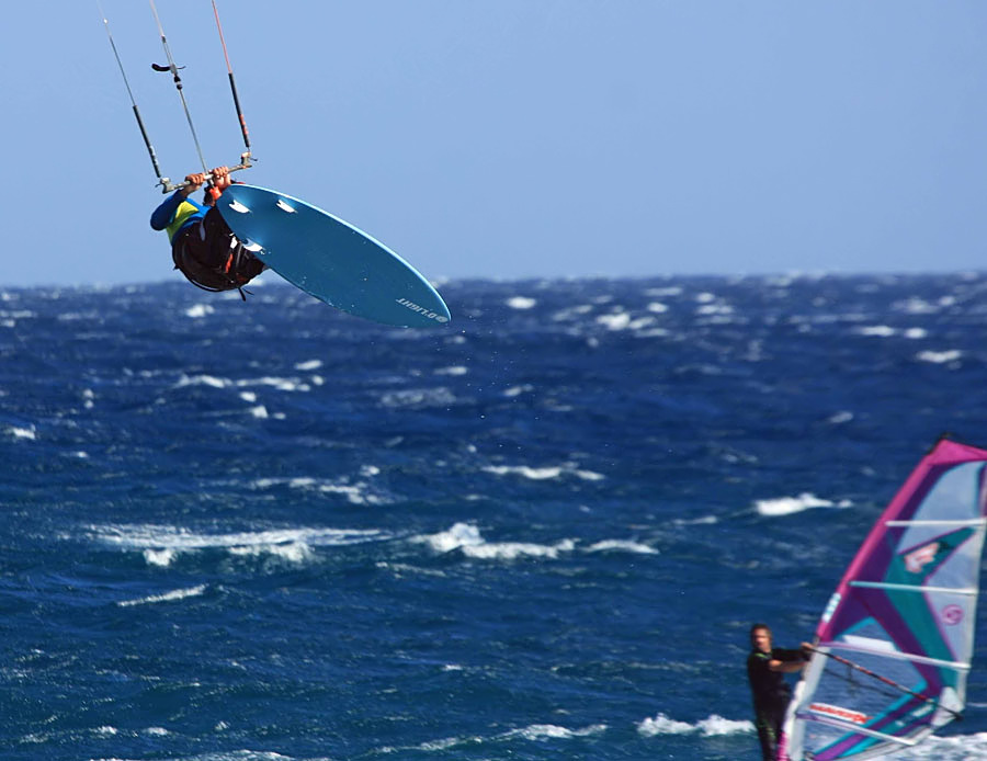Windsurfing i kitesurfing w El Medano  i El Cabezo, czyli 14.01.2013 na Teneryfie