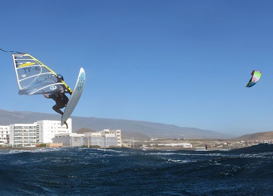 Windsurfing i kitesurfing w El Medano  i El Cabezo, czyli 15.01.2013 na Teneryfie