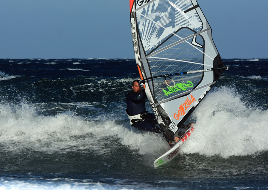 Windsurfing on Playa del Cabezo in El Medano on Tenerife