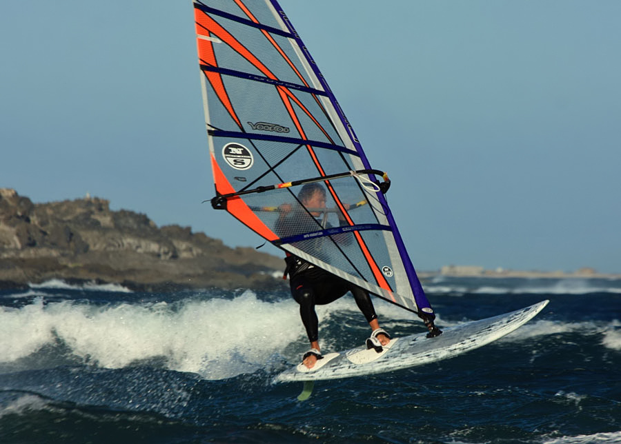 Windsurfing on Playa del Cabezo in El Medano on Tenerife