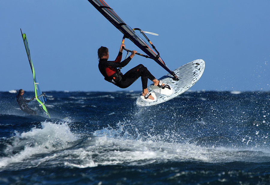 Windsurfing on Playa del Cabezo in El Medano on Tenerife