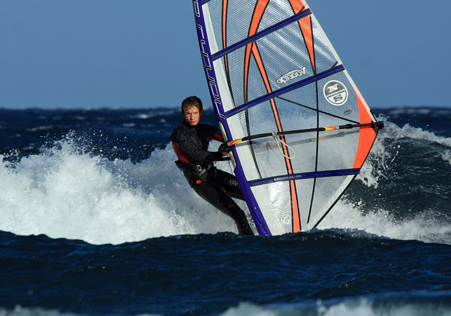 Windsurfing on Playa del Cabezo in El Medano on Tenerife