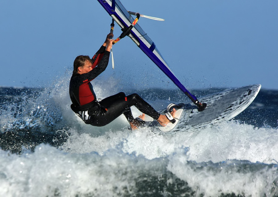 Windsurfing on Playa del Cabezo in El Medano on Tenerife