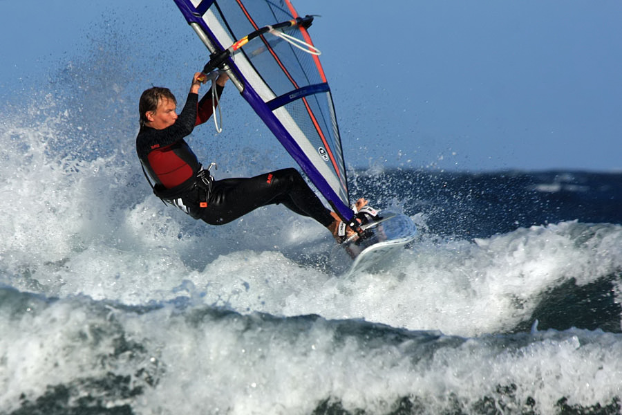 Windsurfing on Playa del Cabezo in El Medano on Tenerife