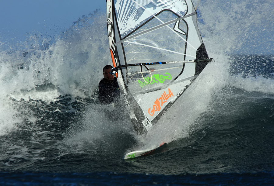 Windsurfing on Playa del Cabezo in El Medano on Tenerife