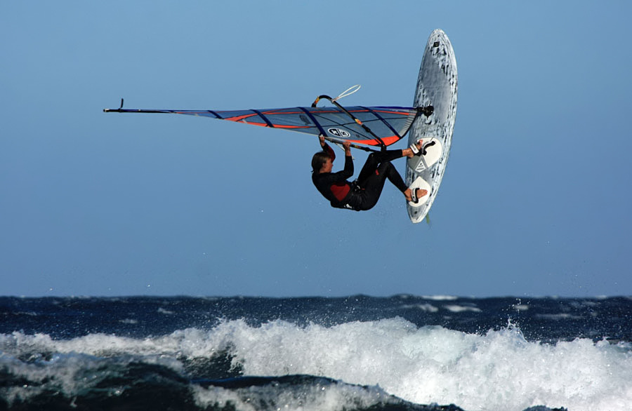 Windsurfing on Playa del Cabezo in El Medano on Tenerife