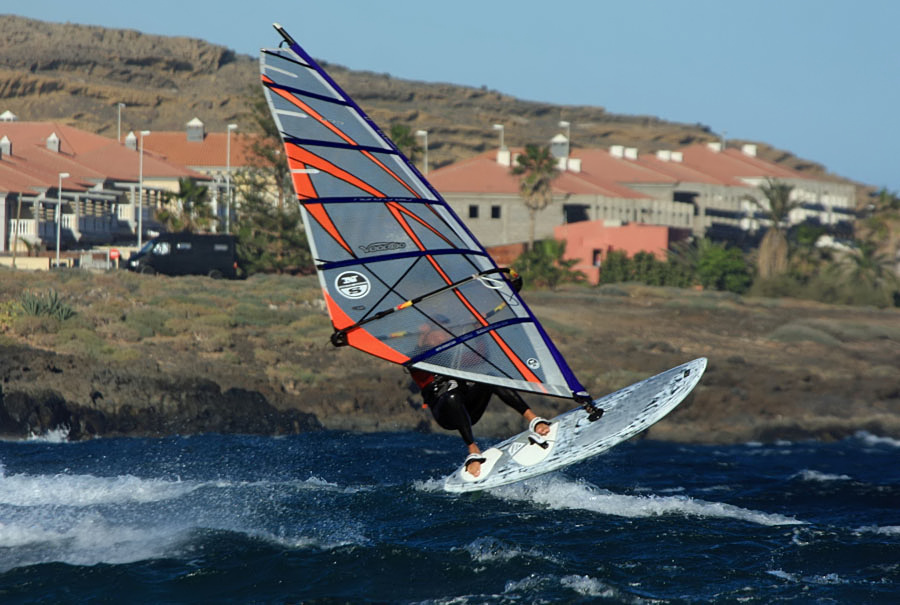 Windsurfing on Playa del Cabezo in El Medano on Tenerife