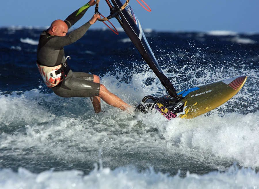 Windsurfing on Playa del Cabezo in El Medano on Tenerife