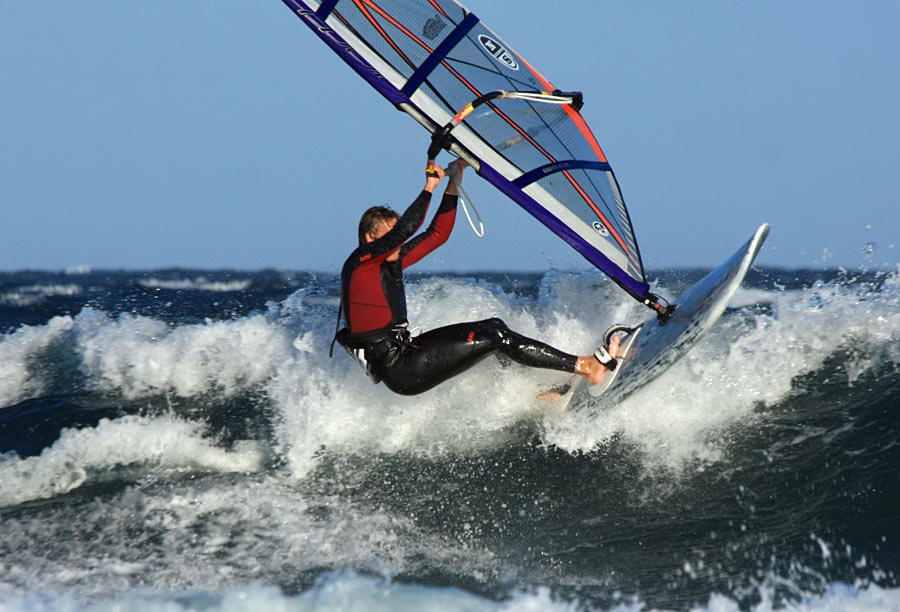 Windsurfing on Playa del Cabezo in El Medano on Tenerife