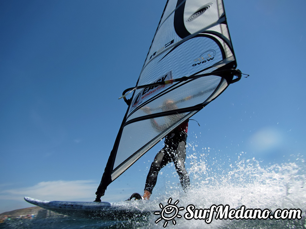 Windsurfing on Playa del Cabezo in El Medano on Tenerife