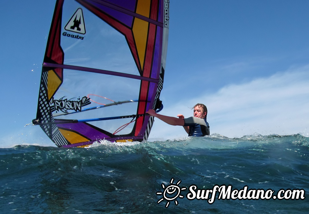 Windsurfing on Playa del Cabezo in El Medano on Tenerife