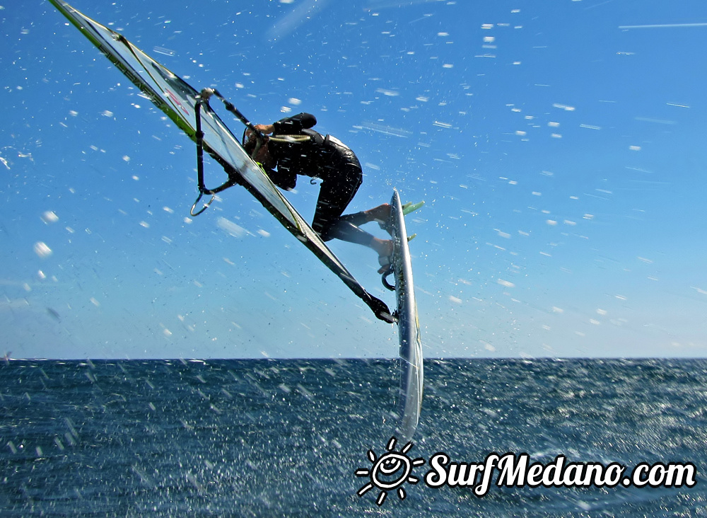 Windsurfing on Playa del Cabezo in El Medano on Tenerife