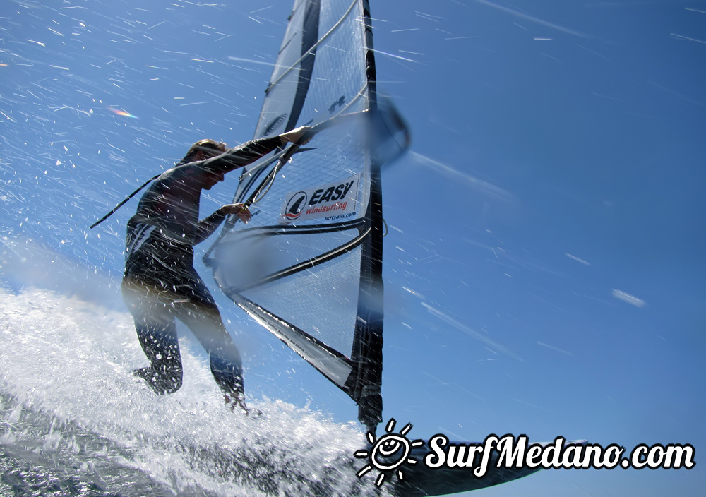 Windsurfing on Playa del Cabezo in El Medano on Tenerife