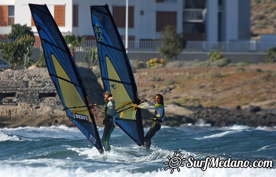 Windsurfing on Playa del Cabezo in El Medano on Tenerife