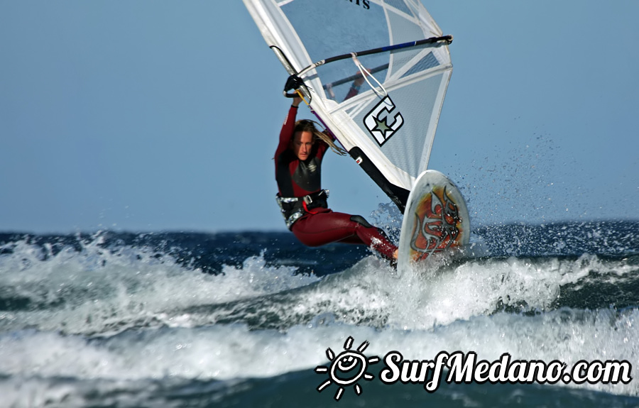 Windsurfing on Playa del Cabezo in El Medano on Tenerife