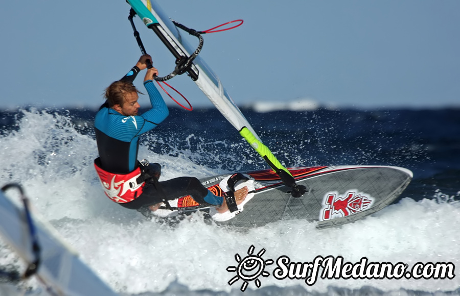 Windsurfing on Playa del Cabezo in El Medano on Tenerife