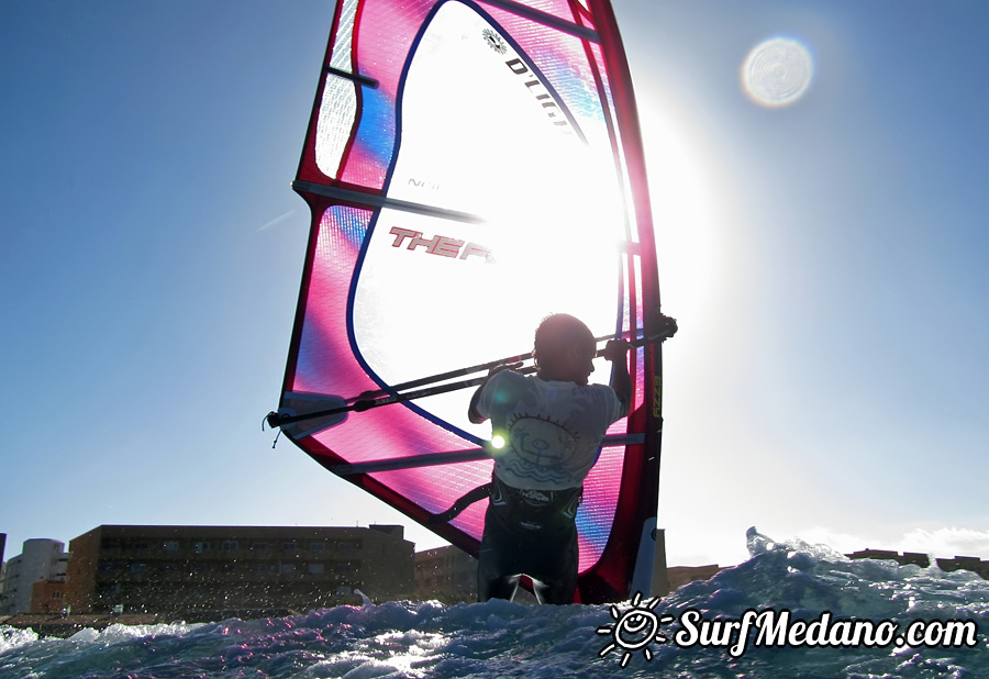 Windsurfing on Playa del Cabezo in El Medano on Tenerife