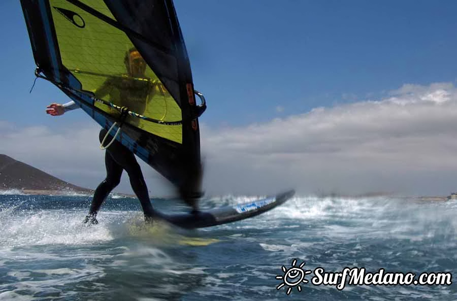 Windsurfing on Playa del Cabezo in El Medano on Tenerife