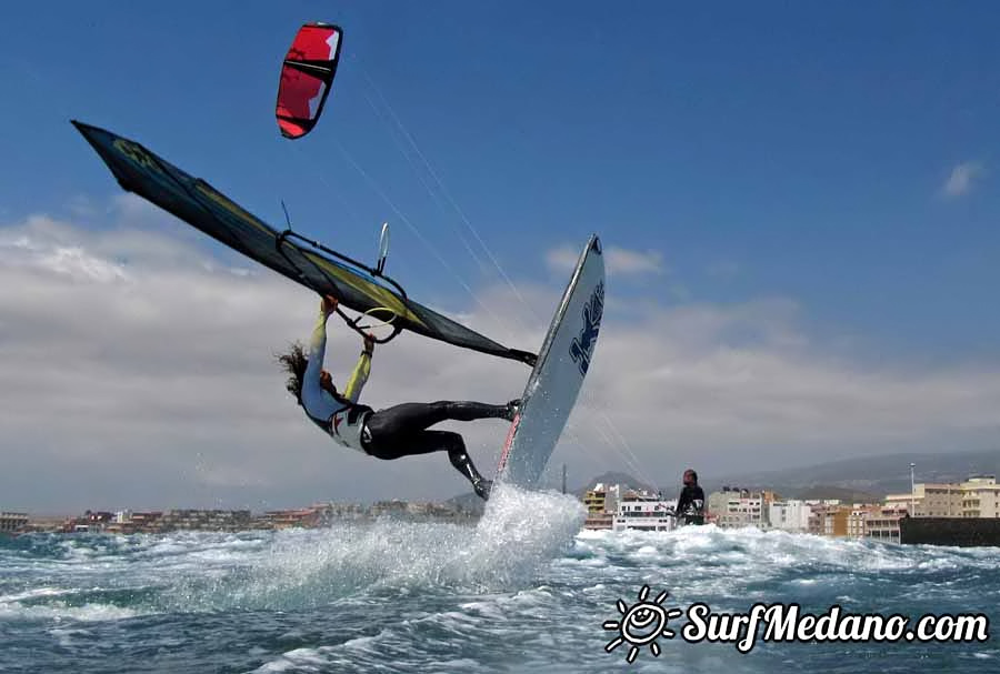 Windsurfing on Playa del Cabezo in El Medano on Tenerife