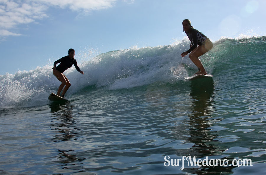 Surfing and bodyboarding on Derecha and Izquierda in Las Americas Tenerife