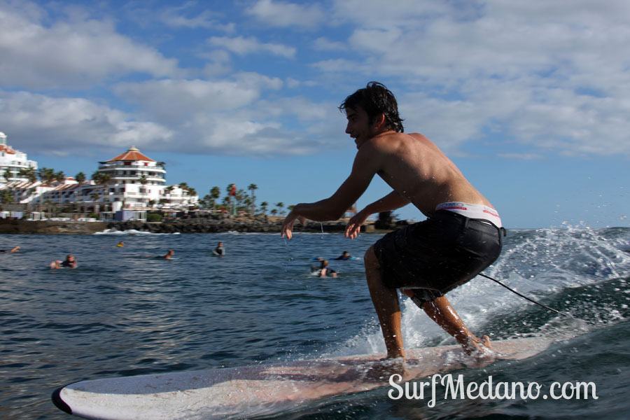 Surfing and bodyboarding on Derecha and Izquierda in Las Americas Tenerife