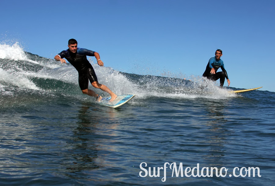 Surfing and bodyboarding on Derecha, Izquierda and El Conquistador in Las Americas on Tenerife