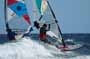 Windsurfing and kitesurfing at Muelle Harbour Wall in El Medano Tenerife