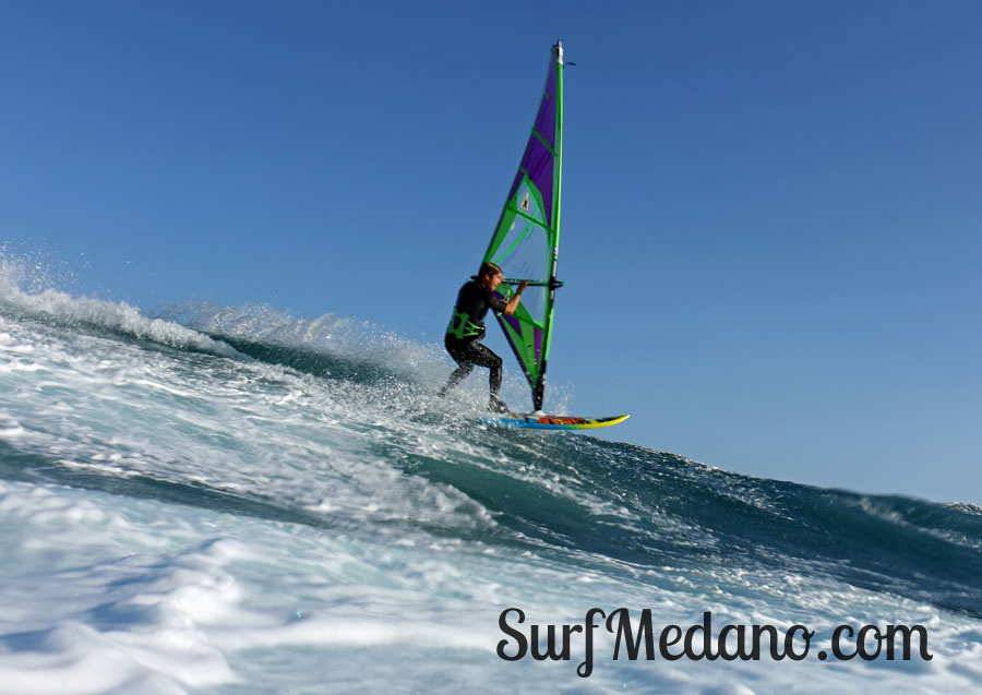 Windsurfing and kitesurfing at El Cabezo in El Medano Tenerife