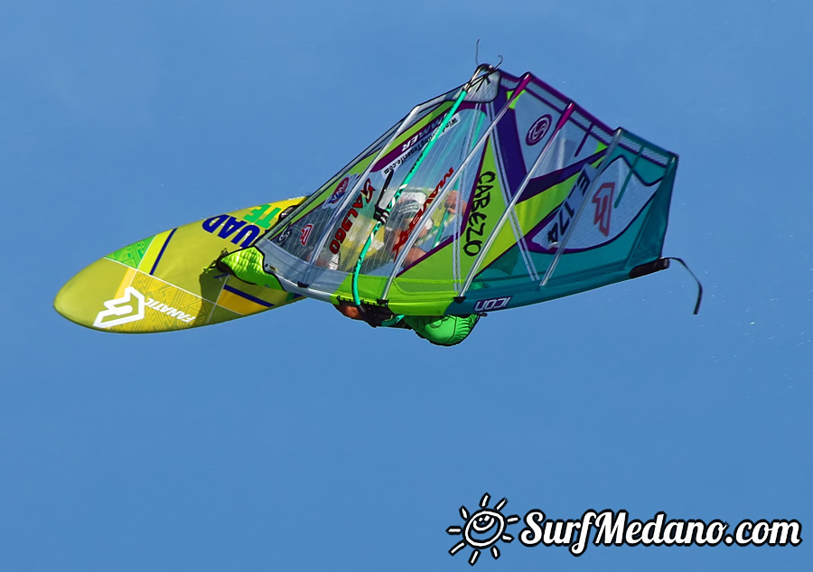 Windsurfing and kitesurfing at El Cabezo in El Medano Tenerife