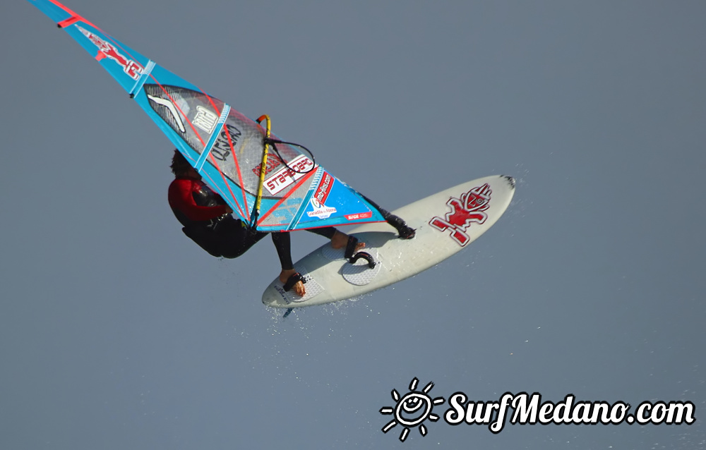 Windsurfing and kitesurfing at El Cabezo in El Medano Tenerife