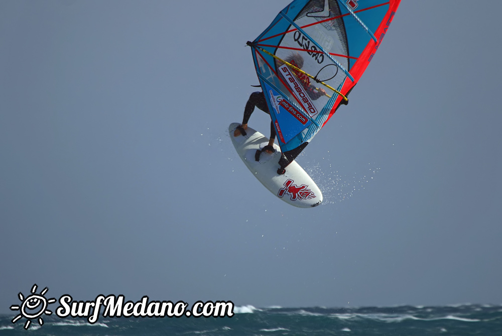 Windsurfing and kitesurfing at El Cabezo in El Medano Tenerife