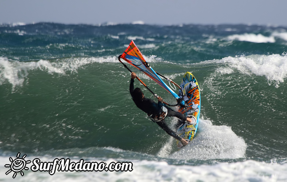 Windsurfing and kitesurfing at El Cabezo in El Medano Tenerife