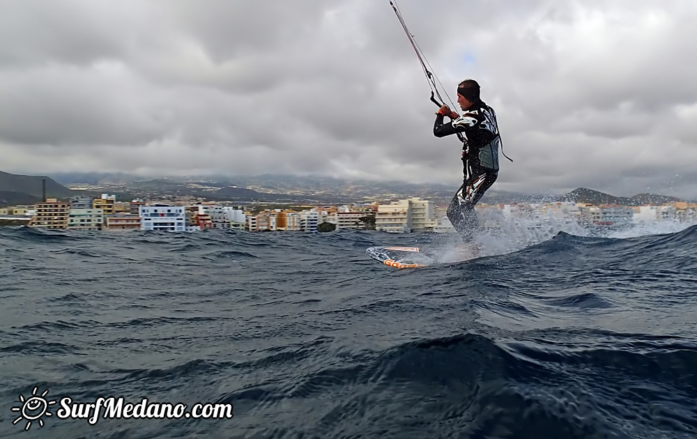 Windsurfing slalom race in El Medano Tenerife 04-01-2014