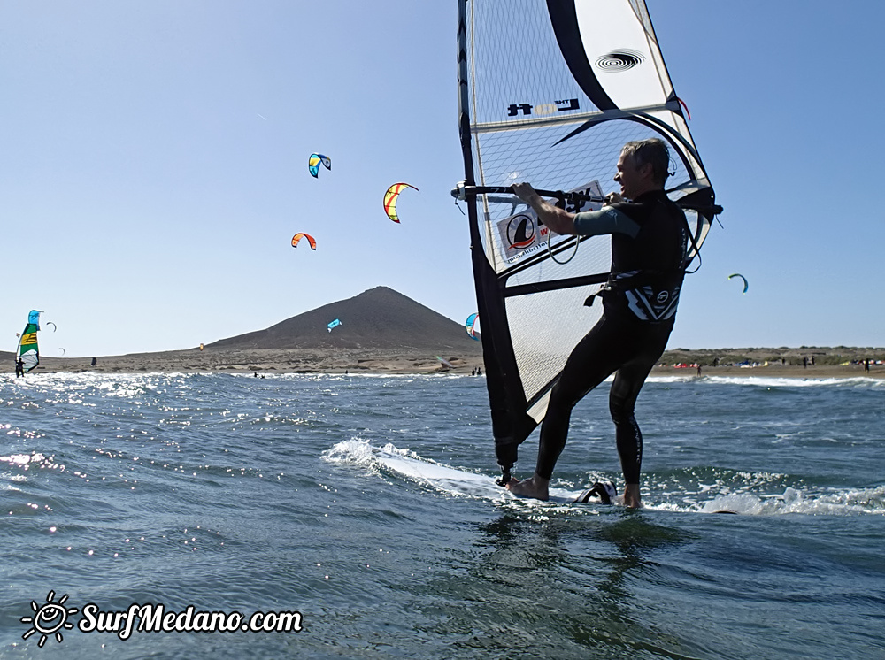 Light wind fun at Playa Sur in El Medano Tenerife