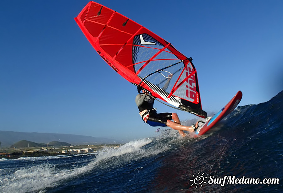 Windsurfing at Harbour Wall Muelle in El Medano Tenerife 11-02-2014 with Ross Williams, Mark Sparky Hosegood and Adam Lewis  Tenerife