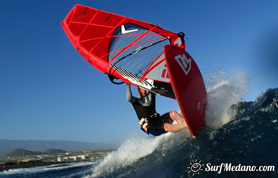 Windsurfing at Harbour Wall Muelle in El Medano Tenerife 11-02-2014 with Ross Williams, Mark Sparky Hosegood and Adam Lewis  Tenerife