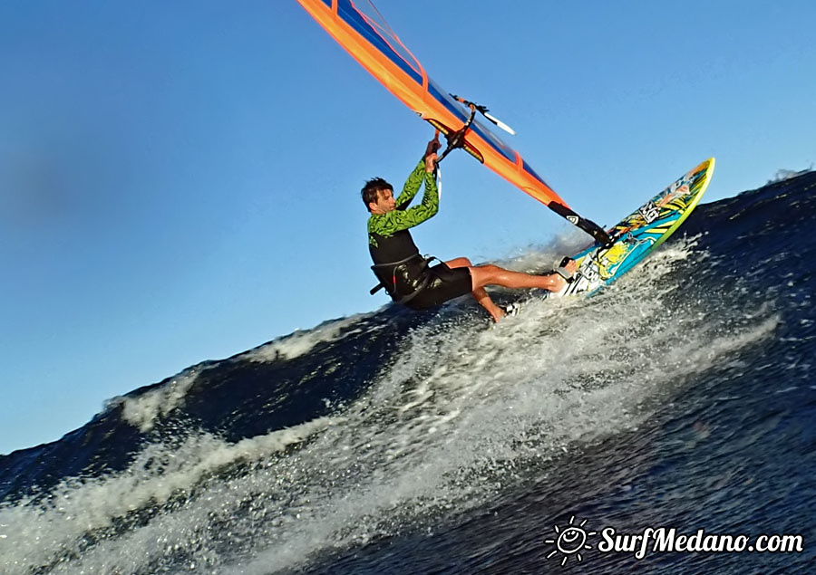 Windsurfing at Harbour Wall Muelle in El Medano Tenerife 11-02-2014 with Ross Williams, Mark Sparky Hosegood and Adam Lewis  Tenerife