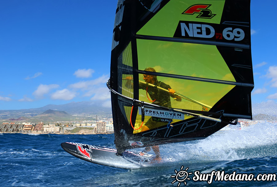 Pro X Training windsurfing slalom race in El Medano Tenerife