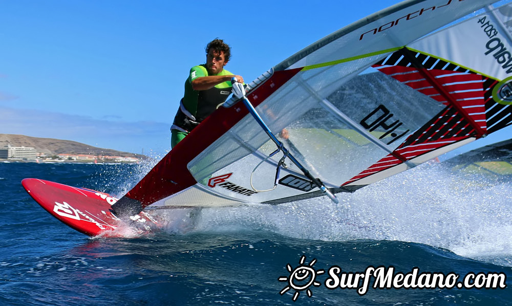 Pro X Training windsurfing slalom race in El Medano Tenerife