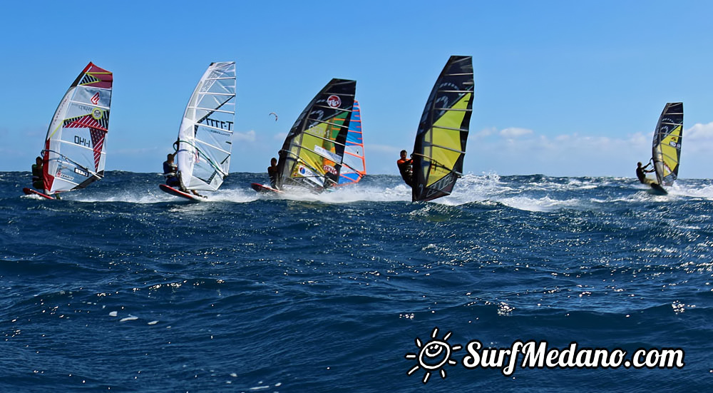 Pro X Training windsurfing slalom race in El Medano Tenerife