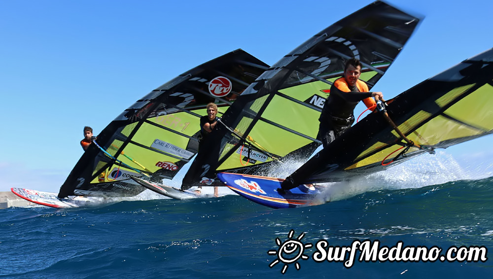 Pro X Training windsurfing slalom race in El Medano Tenerife