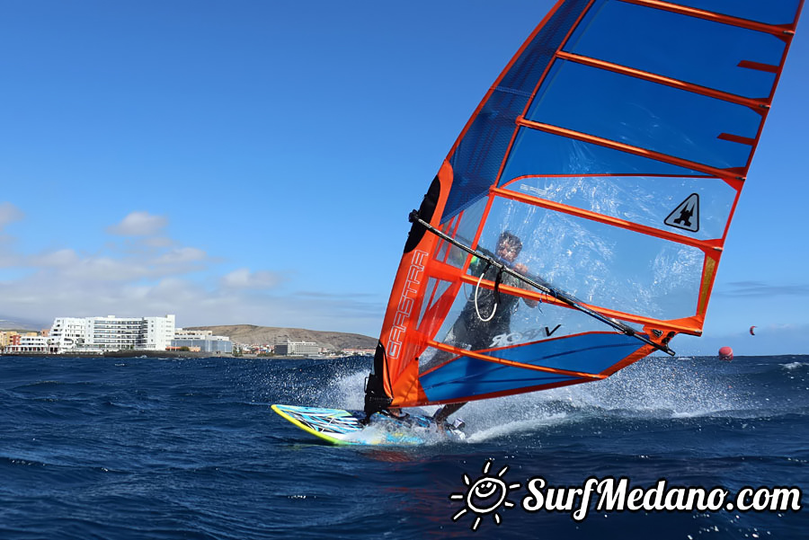 Pro X Training windsurfing slalom race in El Medano Tenerife