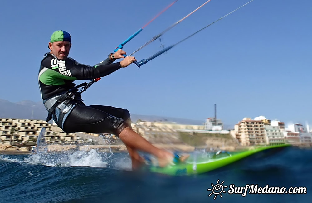 Slalom and kiterace jibe gybe with POINT-7 Andrea Cucchi, Jordy Vonk, Vincent Langer, Pascal Toselli, Christian Justesen, Kasper Juul Larsen, Blazej Blasco and Andrzej Japa Ozog in El Medano 14-02-2014  Tenerife