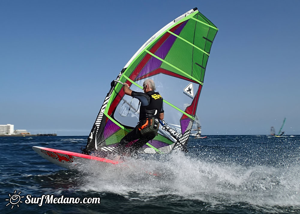 Slalom and kiterace jibe gybe with POINT-7 Andrea Cucchi, Jordy Vonk, Vincent Langer, Pascal Toselli, Christian Justesen, Kasper Juul Larsen, Blazej Blasco and Andrzej Japa Ozog in El Medano 14-02-2014  Tenerife